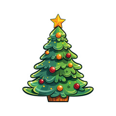 Christmas tree with decoration vector