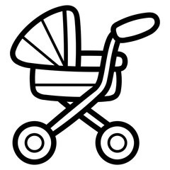 baby carriage line icon style