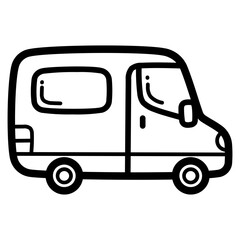 delivery van line icon style