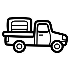 pickup truck line icon style