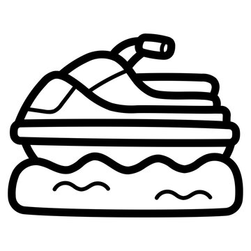 black jet ski on water clip art preview