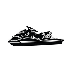 Silhouette jet ski or speed boat design illustration vector