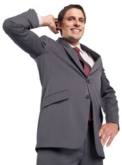 Digital png photo of happy caucasian businessman on transparent background