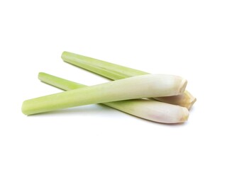 Fresh organic lemongrass isolated on a white background.	