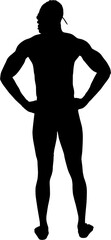 Digital png silhouette image of male swimmer on transparent background