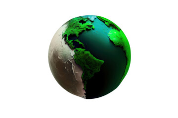 extinction of planet earth isolated on transparent background. Save the planet. Generative Ai