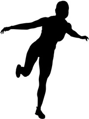Digital png silhouette image of woman exercising on transparent background