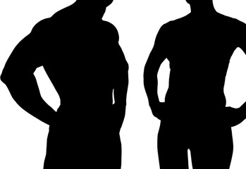 Digital png silhouette image of sports people on transparent background