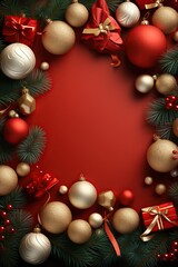 Fototapeta na wymiar Illustration of Christmas background, AI Generated