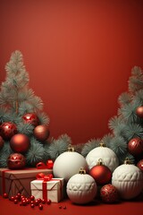 Fototapeta na wymiar Illustration of Christmas background, AI Generated
