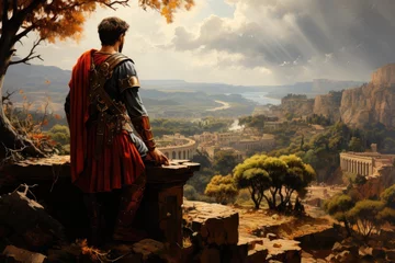 Foto op Canvas Unveiling Ancient Rome's Magnificence: Exploring the Pomp, Power, and Military Might of the Roman Legion from a Unique Perspective Generative AI © furyon