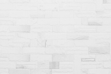 Fototapeta premium White brick wall texture background in room at subway. Brickwork stonework interior, rock old concrete grid uneven abstract weathered grey clean tile design.