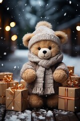 Illustration of Christmas background, AI Generated