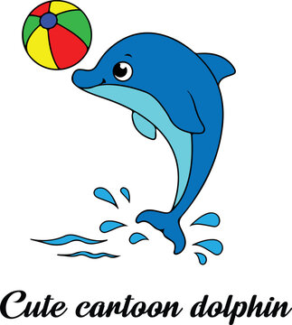 cute cartoon dolphin 