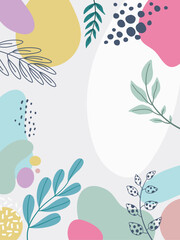 Design banner background with beautiful. background for design. Colorful background with tropical plants.