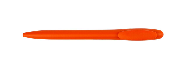 Orange ballpoint pen isolated from background - as a graphic resource