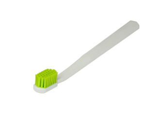 New white-green toothbrush - isolated from background