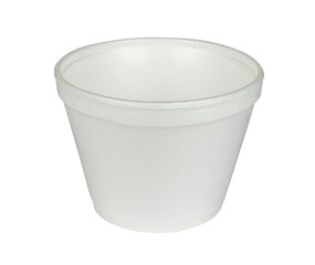 White styrofoam bowl isolated from background