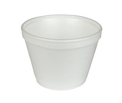 White styrofoam bowl isolated from background