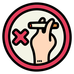 no smoking filled outline icon style