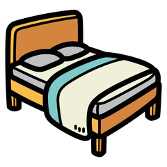 bed filled outline icon style