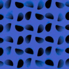 Abstract gradient image for background to form black oval dots pattern on blue background