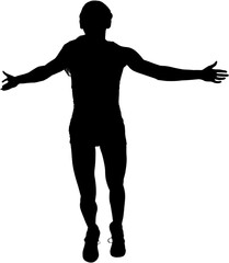 Digital png silhouette image of sports woman on transparent background