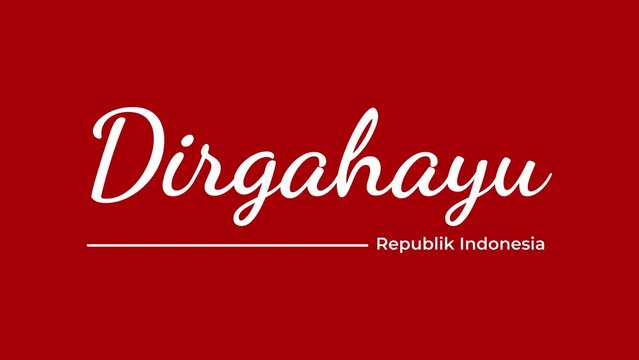 longevity Republic of Indonesia, lettering animation with red and white colors 