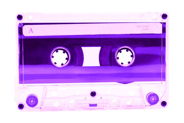 Vintage audio cassette in violet color Side A