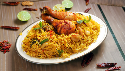 Spicy and tasty chicken biryani