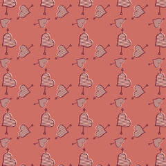 Digital png illustration of pink heart and arrow on transparent background