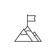 Simple mountain line icon. Stroke pictogram. Vector illustration isolated on a white background. Premium quality symbol. Vector sign for mobile app and web sites.