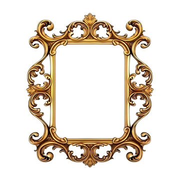 Golden picture frame baroque style. Vintage art object 2