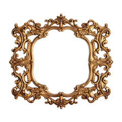 Golden picture frame baroque style. Vintage art object 7
