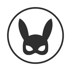 Mask of rabbit graphic icon. Bdsm outfit isolated sign on a white background. Vector illustration - obrazy, fototapety, plakaty