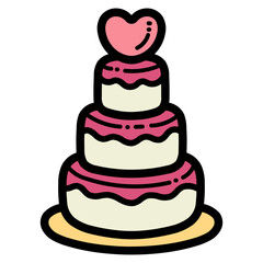 wedding filled outline icon style
