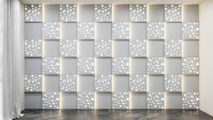 3d rendering unique decorative wall panel interior design
