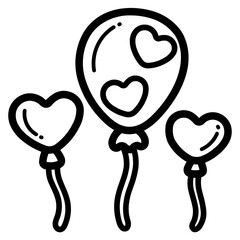 balloons line icon style