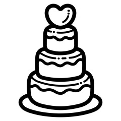 wedding line icon style