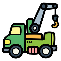crane truck filled outline icon style