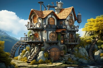 Fototapeta na wymiar Castle of Legends: Architectural Marvels in a Fantasy World