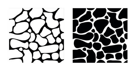 Abstract Seamless black and white doodle pattern with spots. Endless vector background for fabric, wallpaper, Wrapping paper, Clothes. Contrast plant template, Creative graphic.