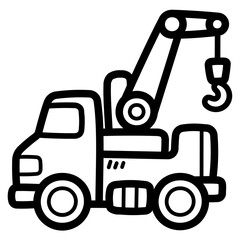crane truck line icon style