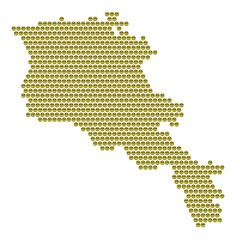 Map of the country of Armenia with a cool smiley emoticon icon texture on a white background