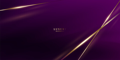 purple abstract background with luxury golden elements vector illustration - obrazy, fototapety, plakaty