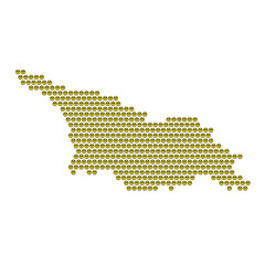 Map of the country of Georgia with a cool smiley emoticon icon texture on a white background