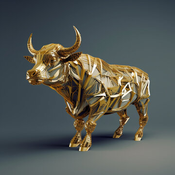 3d illustration of bull shape