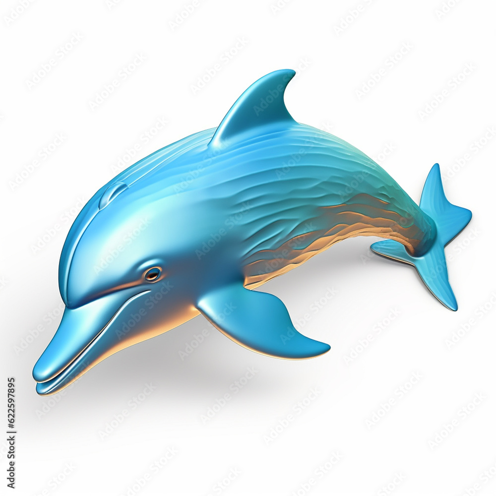 Canvas Prints 3D illustration of a dolphin shape