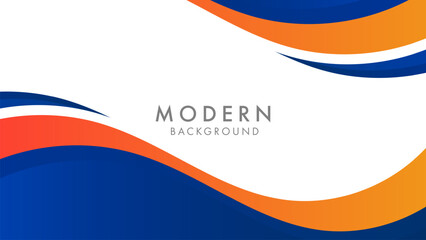 abstract blue and orange wave background for business banner design template. vector illustration