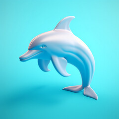3D illustration of a dolphin shape